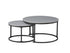 IF-2631 Coffee Table Set, 2Pc, Nested, Sintered Stone Grey Marble Top, Black Steel Base