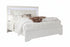 "POMPEI WHITE" Bed, Crocodile Veneer, LED Touch Lights on Headboard, Jewel Tufting