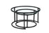 IF-2611 Coffee Tables, 2Pc Set, Nesting, 32" Round, 24" Round, Matte Black Steel Frames with Tempered Glass Tops