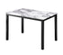 IF-1056 Dining Set, 5 Pc, 48" Table + 4 Black Chairs, White Faux Marble Top Table