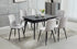 C-1473 Dining Chair, Light Grey Velvet, Black Steel Legs