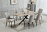 T-1510 | C-1512 Dining Set, 7Pc, 71" Table, Brown Top,  Grey Fabric Chairs