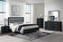 "REID" Dresser + Mirror, Black, Mirrored Accents, Crushed Crystal Accents