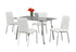 T-5065 | C-1761 - 5 Pc Dining Set - 51" Glass Table and White Chairs