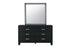 "REID" Dresser + Mirror, Black, Mirrored Accents, Crushed Crystal Accents