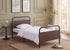 IF-5255 Bed, Black, Metal Frame, Brown Wood Panel Accents