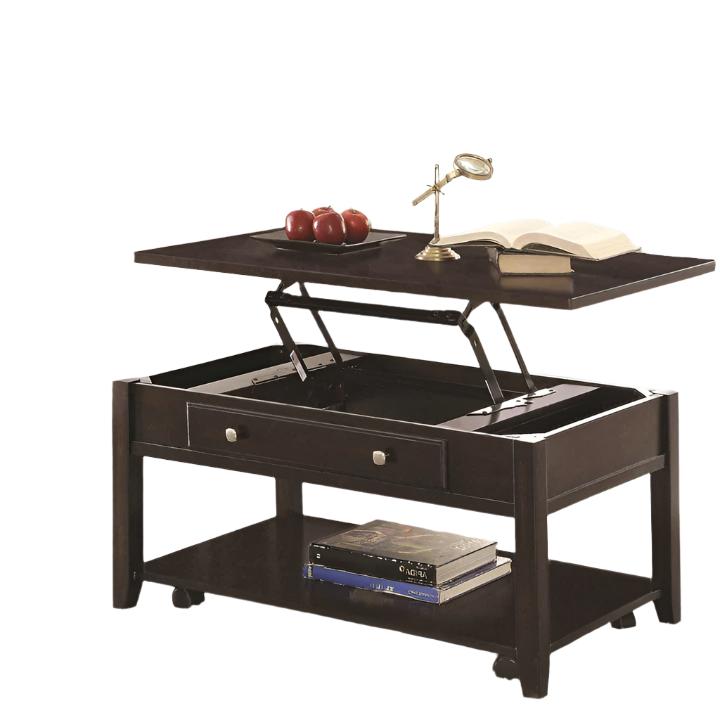 IF-2020 Lift Coffee Table, OR 3Pc Set, 40" Wide, Espresso, Lift Top Coffee Table