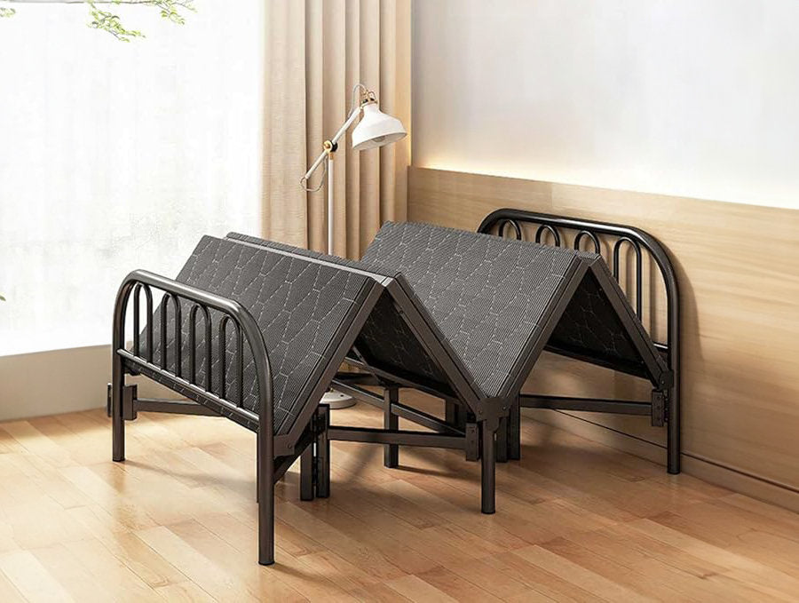 IF-394 Folding Bed, Black Metal Frame