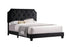 IF-5613 Bed, Black, Velvet, Diamond Pattern Tufting