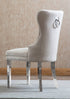 T-1448 | C-1263 Dining Set, 7 Pc, 63" Table + 6 White Tufted Velvet Chairs, Chrome Steel Table Legs, Glass Top