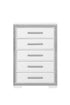 "ANDROS SILVER" Chest, Glossy White, Glamorous Silver Trim
