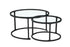 IF-2611 Coffee Tables, 2Pc Set, Nesting, 32" Round, 24" Round, Matte Black Steel Frames with Tempered Glass Tops