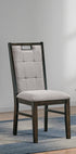 C-1620 Dining Chair, Brown Frame, Beige Fabric Upholstered Seat and Back (Set of 2)