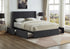 IF-5408 Bed, Grey, Velvet Fabric, 4 Large Pull-Out Wire Mesh Storage Drawers