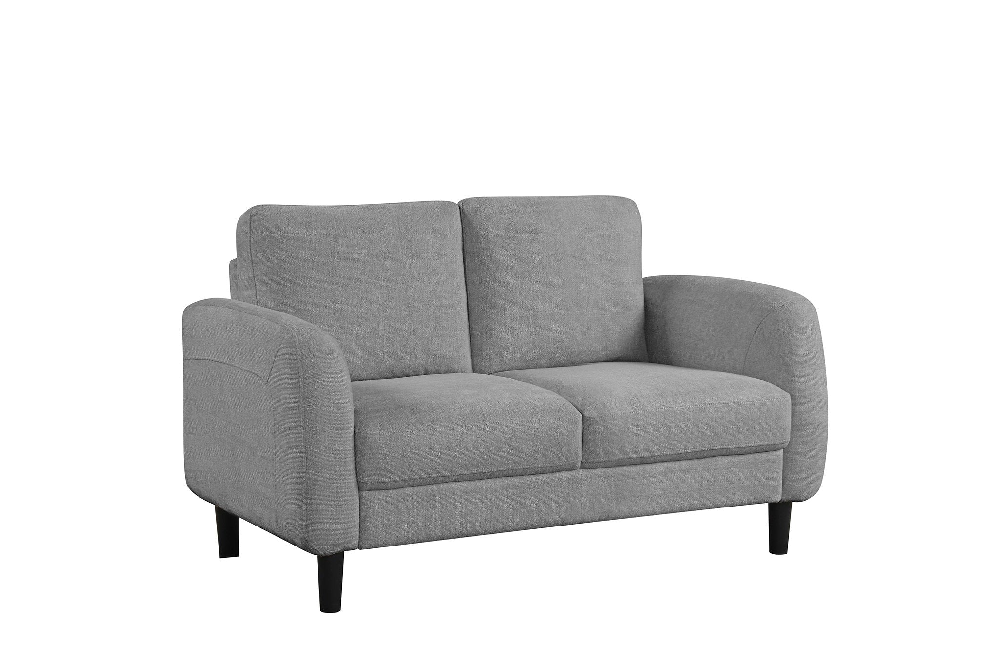IF-8250 Sofa Set, 3Pc, Grey, Soft-Touch Fabric, Black Legs