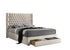 IF-5760  Bed, Ivory, Velvet, Tufted Headboard, Storage Drawer