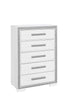 "ANDROS SILVER" Chest, Glossy White, Glamorous Silver Trim