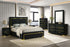 "AURORA" Bed, Gold Accents, Black, Velvet, Tufted Headboard