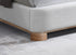 IF-5910 Bed, Natural Wood Frame, Soft Warm Ivory Fabric