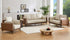 IF-8210 Sofa Set, 3Pc, 2-Tone Cream and Mocha, Premium High-Performance Fabric, Black Legs