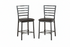 ST-1004 Bar Stool, Black Upholstered Seat, Gun Metal Grey Frame, (Set of 2Pcs)