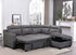 Sectional Sofa Bed in Grey Fabric Right Facing Chaise IF-9010 RHF