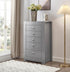 "NEW YORK" Chest, Glossy Grey, 5 Drawer, Hidden Jewelry Storage Vanity