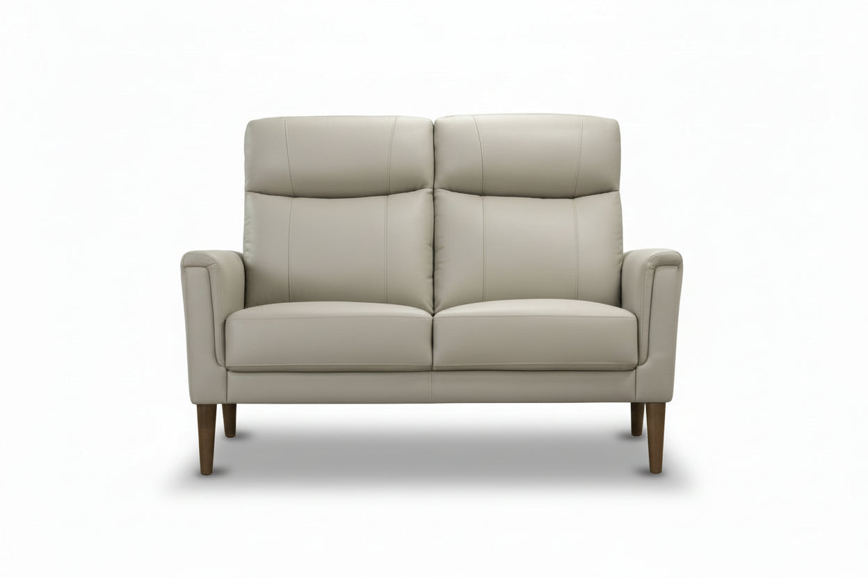 IF-8010 Loveseat, Premium Soft Light Grey Leather Match, Sleek Modern Design, High End Look