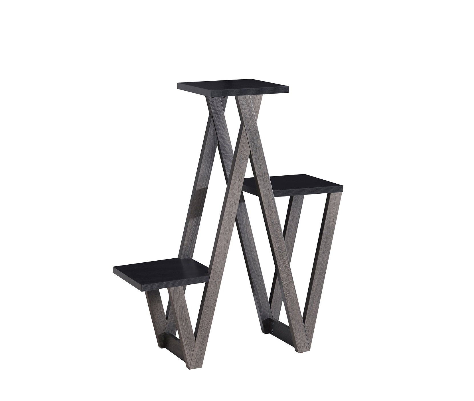 IF-091 Accent Table, Multi-Tier Accent Stand, Modern, Zig-Zag Design, Plant Stand