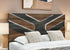 "OPTIMUS" Bed, Dark Brown + Walnut, Chevron Style Headboard, LED Lighting