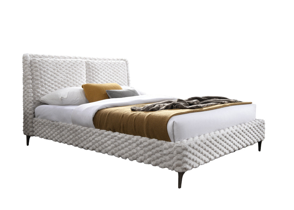 IF-5920 Bed, Creme, Beige, Textured Feel, 3D Cloud-Like Texture