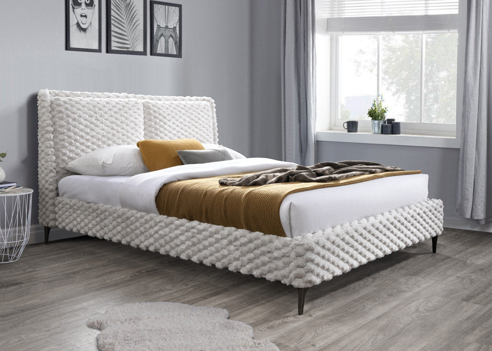 IF-5920 Bed, Creme, Beige, Textured Feel, 3D Cloud-Like Texture