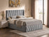 IF-5870 Lift Bed, Silver-Grey Velvet, Enclosed Storage, Elegant Fan-Tufted Headboard and Footboard