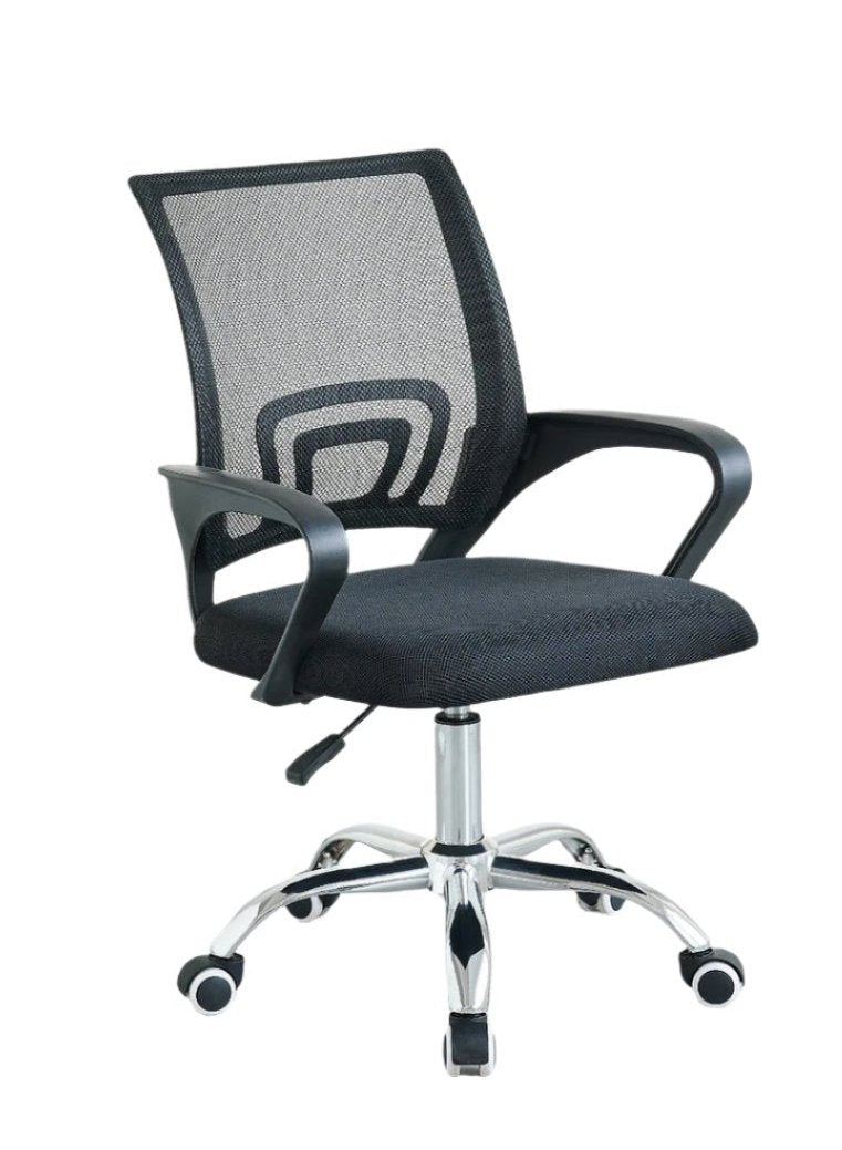 C-7420 Office Chair,  Black, Mesh Back, Chrome Legs