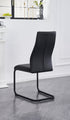 C-1578 Dining Chair, Black Faux Leather, C-Shaped Black Steel Base, Diamond Stitching, (Set of 2)