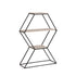 IF-3250 Display Shelf, Geometric, 3 Tier, Metal Frame, Wood-Look Shelves