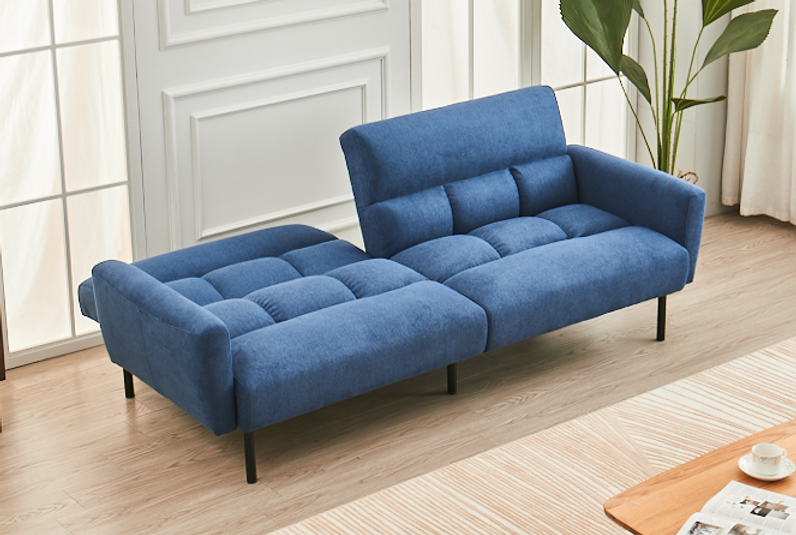 IF-8040 Click Klack, 82" Wide, Blue, Fabric, Split Black