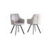 T-1410 | C-1411 Dining Set, 7Pc, Extension Table, 63"-79", Sintered Stone Top, White Marble, Light Grey Swivel Chairs