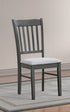 T-1030 | C-1031 Dining Set, 7 Pc, 63" Table + 6 Chairs, Antique Grey, Fabric Upholstered Cushion Seats