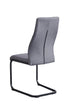 C-1573 Dining Chairs, Grey, Fabric, Diamond Stitching Details, C-Shaped Steel Legs