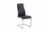 C-1579 Dining Chair, Chrome "C" Shape Frame, Black Faux Leather Upholstered Seat and Back (Set of 2)