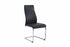C-1579 Dining Chair, Chrome "C" Shape Frame, Black Faux Leather Upholstered Seat and Back (Set of 2)
