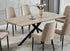 T-1510 Dining Table, 71" Brown Wood Top, Black Steel Legs