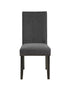 C-1610 Dining Chairs, Grey, Fabric, Parson Style, Nailhead Trim, (Set or 2)