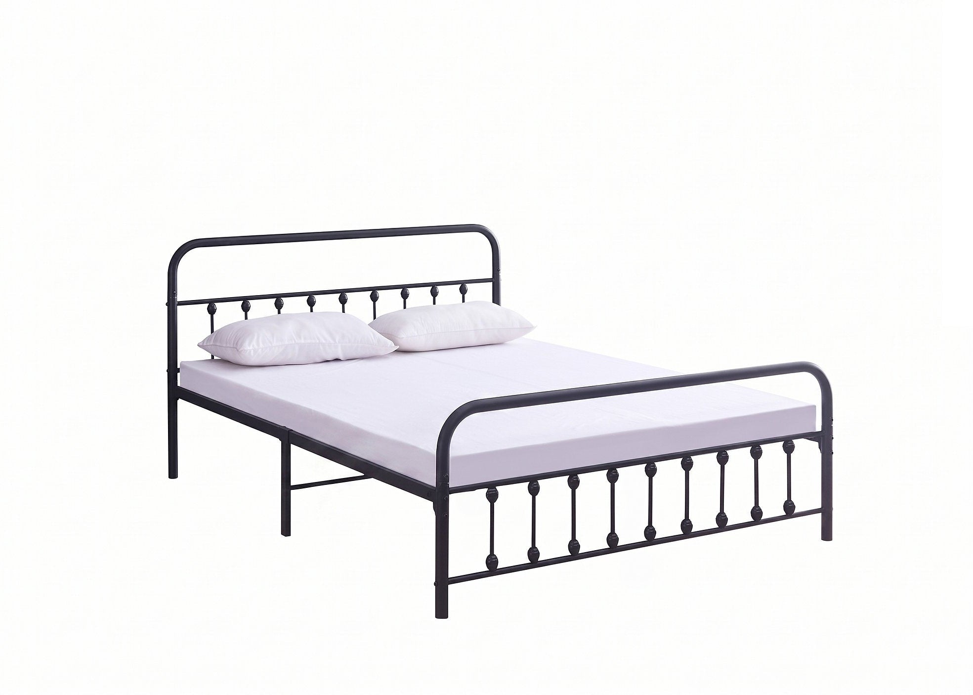 IF-5252 Bed, Black, Metal Frame, Under Bed Storage