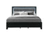 "REID" Bed, Black, LED Accent , Mirrored Accents, Crushed Crystal Accents