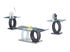IF-2652 Coffee Table Set, 3Pc, Grey, White and Chrome Base, Clear Bevelled Glass