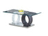 IF-2652 Coffee Table Set, 3Pc, Grey, White and Chrome Base, Clear Bevelled Glass