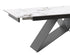 T-1545 Dining Table, 63" to 87" Extension, White Vein-Matched Marble Top
