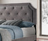 Bed - Grey Velvet with Diamond Pattern Tufting  IF-5610